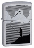 Zippo Night Fishing Satin Chrome Lighter (24066)