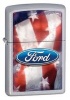 Zippo Ford Satin Chrome Flag Lighter (Model 28016)