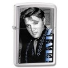Elvis Blue Brushed Chrome Windproof Lighter 28073