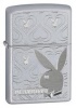 Playboy Bunny Hearts Lighter Z28077 Satin Chrome