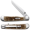 Case 30024 Amber Bone Trapperlock Knife