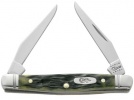 Case Tiny Muskrat SS Knife Olive Green Bone 12457