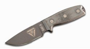 Ontario SERRATED W/GREEN SHEATH - 8625