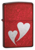 Zippo Double Hearts 24183 Lighter Candy Apple Red