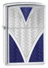 Zippo Deep V Windproof Lighter Bare Polished Blue