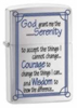 Zippo SERENITY PRAYER BR CHROME - 24355