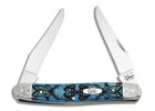 Case Muskrat Kaleidoscope Caribbean Blue Twin Clip Blades