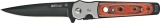 MTech Folder Black 440 Linerlock Blade Pakkawood