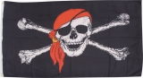 Super Knife Flag Skull with Red Scarf. - SU5128RBB