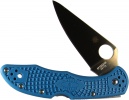 Spyderco Delica VG10 Flat Grind Blade Blue Handle