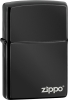 Zippo Ebony Lighter 19416 Zippo Logo Windproof Lid