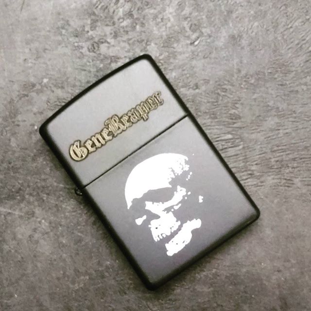 Custom engraved Zippo lighter.  Skull black lighter ZO81068.  Engraving done in Old English font.

#Zippo #Zippolighters #customengraving #Skull