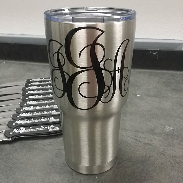 Vinyl Monogram on an RTIC Tumbler at Hand-Tools.com. (800) 458-1606
#VinylMonogram #monogram #RTIC #yeti