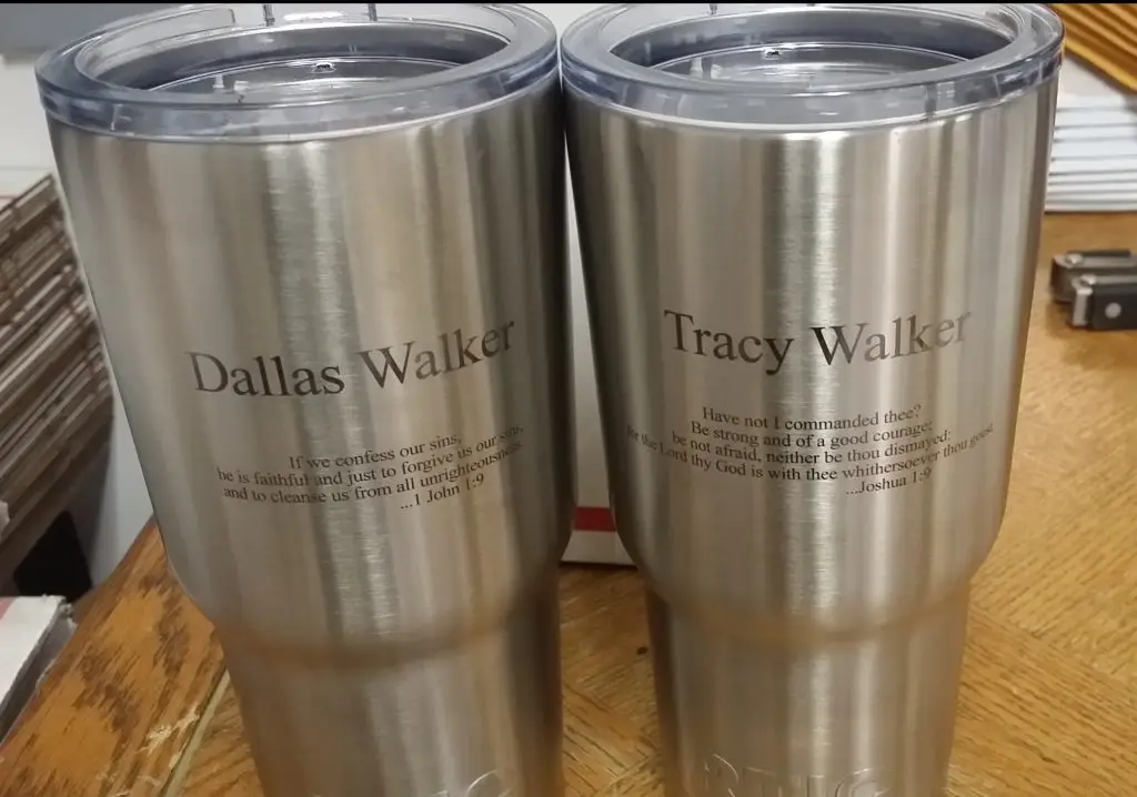 RTIC Cups with engraved bible verses