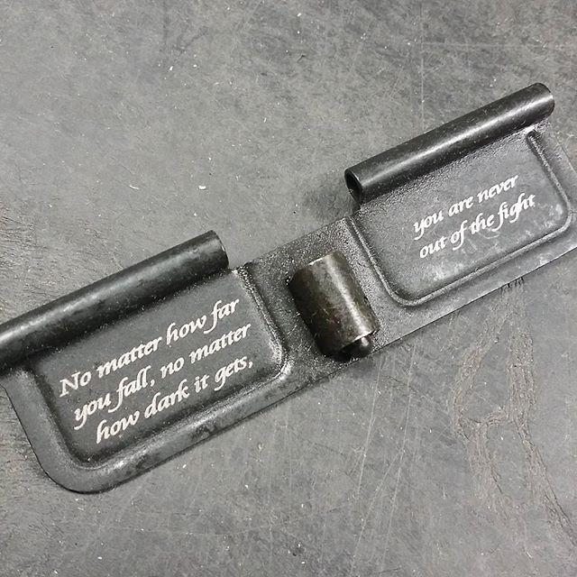 A little AR-15 ejection port cover motivation to start your morning off right. 
#ejectionportcover #ar15 #portcover #dustcover #laserengraving #customerservice
