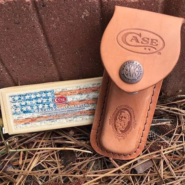 Case brand leather sheath with belt loop. Model number 09026 is made in the U.S.A. Carry your knife in style. #knives #sheath #case #handtools #summer #woods