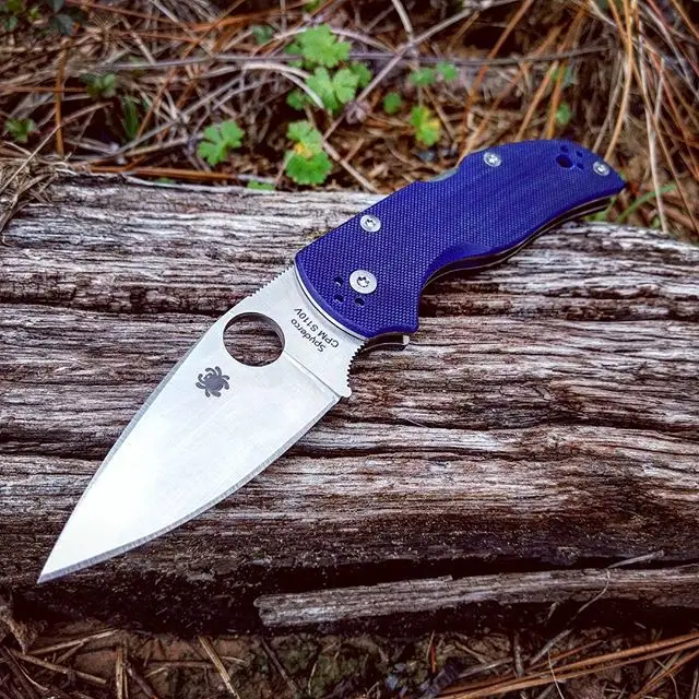 Spyderco Native 5 Dark Blue C41GPDBL5. The  G-10 scale dark blue handle and CPM S110V steel blade  really gives this knife it's character! Get yours today at hand-tools.com ! #spyderco #native #dark #blue #C41GPDBL5