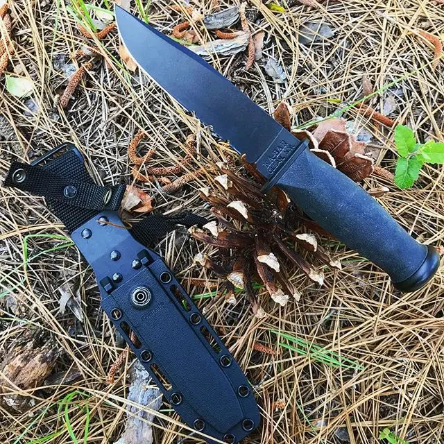 Ka-Bar Mark I Kraton / Serrated KB2222. Who doesn’t love a Ka-Bar? Made to sustain any grit thrown it’s way! Get yours today at Hand-tools.com ! #ka #bar #tough #jobs #done #right #kb2222