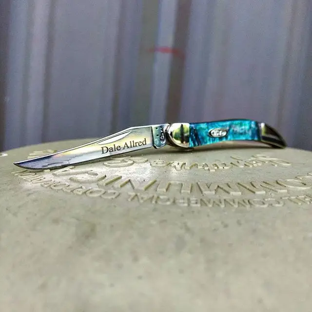 Case Small Toothpick Coral Sea knife CA910096CS. We are sure Mr. Allred will be more than satisfied with his finished product! #case #toothpick #personalized #engraving #one #of #500 #CA910096CS