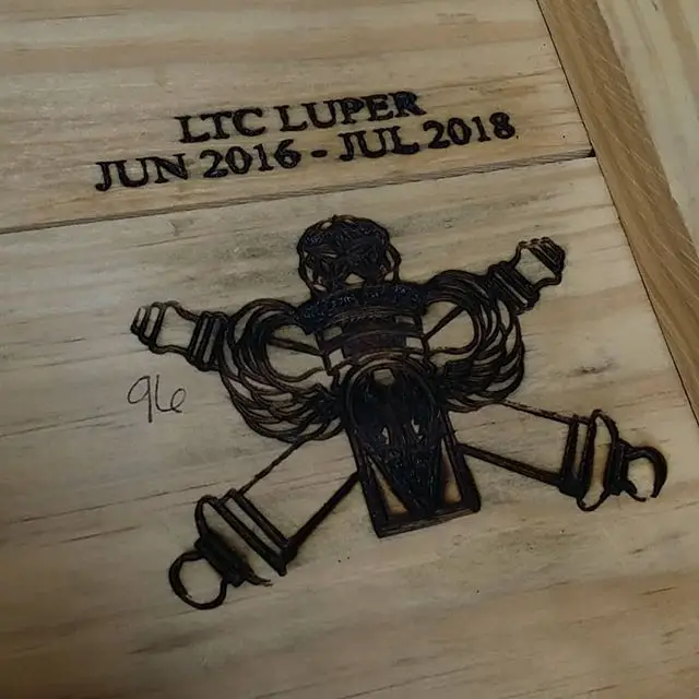 JRTC emblazoned on a wooden crate

Hand-tools.com 
#jrtc #laserengraving #FortPolk