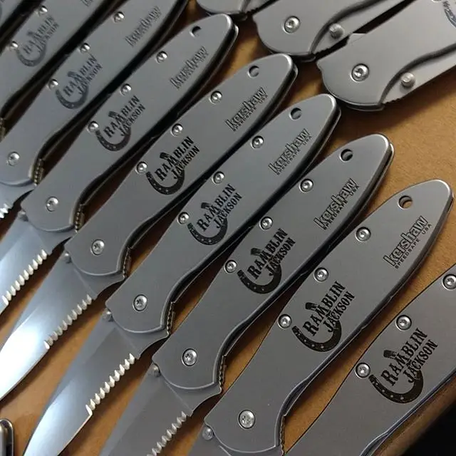 Company logo laser engraving on Kershaw Leek Knives. Get your company logo laser engraving at

HAND-TOOLS.COM

#laserengraving #laserengraved #kershaw #kershawknives #knives #edc #handtools