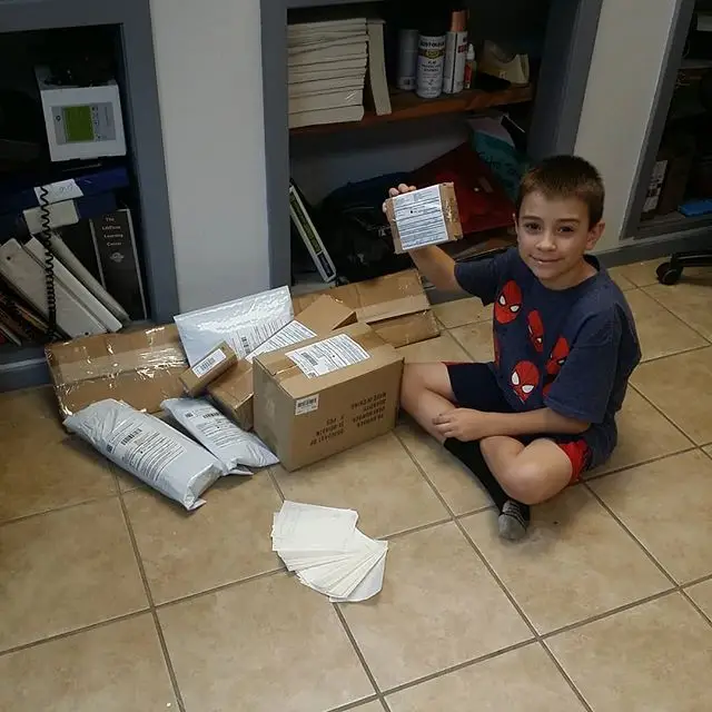 This guy needed money for the Beauregard Parish Fair this weekend. HAND-TOOLS.COM put him to work packing international orders and filling out customs clearance forms.  He worked all day and made enough money to pay his way into the fair and buy a bracelet for the rides!

#earnit