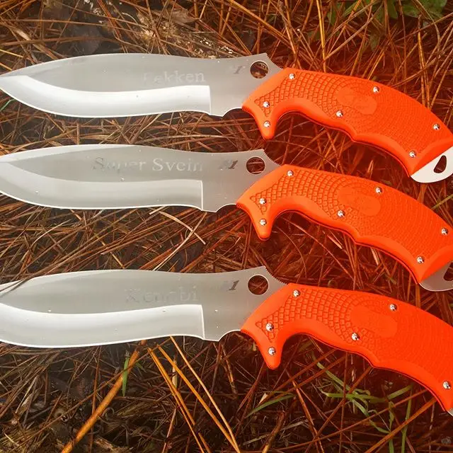 Spyderco SPFB20POR Rock Salt Lightweight Handle.  Just engraved in Times New Roman font. Fixed blade. #spyderco #SPFB20POR #fixedblade #orangehandle