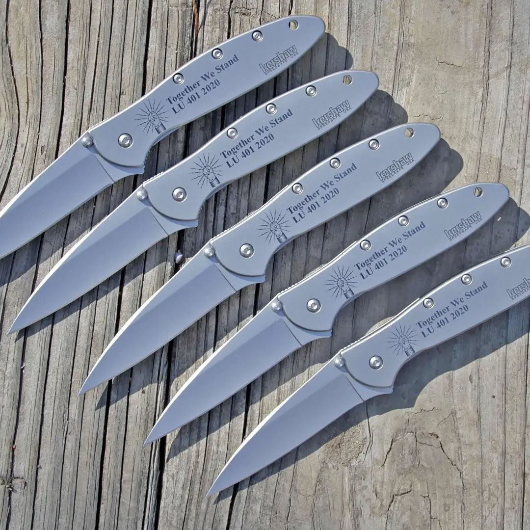 Laser engraved Kershew Leeks with Logo.  These fellows got themselves logo engraving long with their chapter title on the handle of these Kershaw Leeks.  It's not too late to order for Christmas if you use Priority Mail as your shipping option.

https://www.hand-tools.com

#kershaw #kershawknives #laserengraving #laser #companylogo #christmasgifts