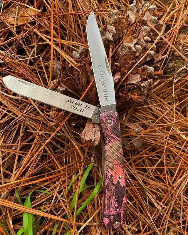 Case Pink Camo Trapper CA18305.  Happy Sweet 16th birthday - we wish you many years of happiness! #pinkcamo #casetrapperknives #CA18305 #sweet16gift