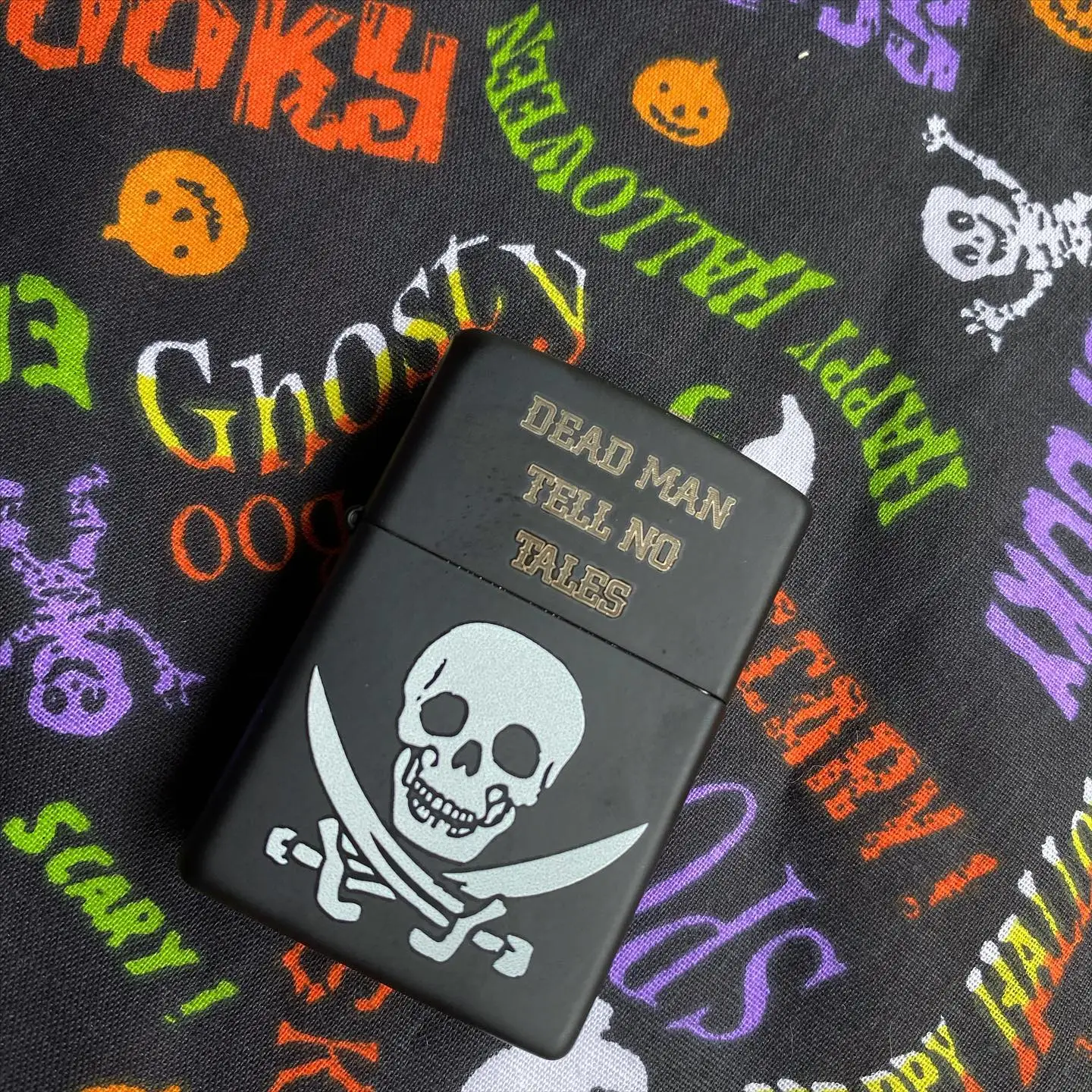 Happy Halloween!  Remember Dead Man Tell No Tales! Have a fun and safe night and always enjoy your zippo lighters- ZO059511 the Jolly Roger.  #thejollyroger #deadmentellnotales #ZO05911 #zippolighters #halloweenlighters
