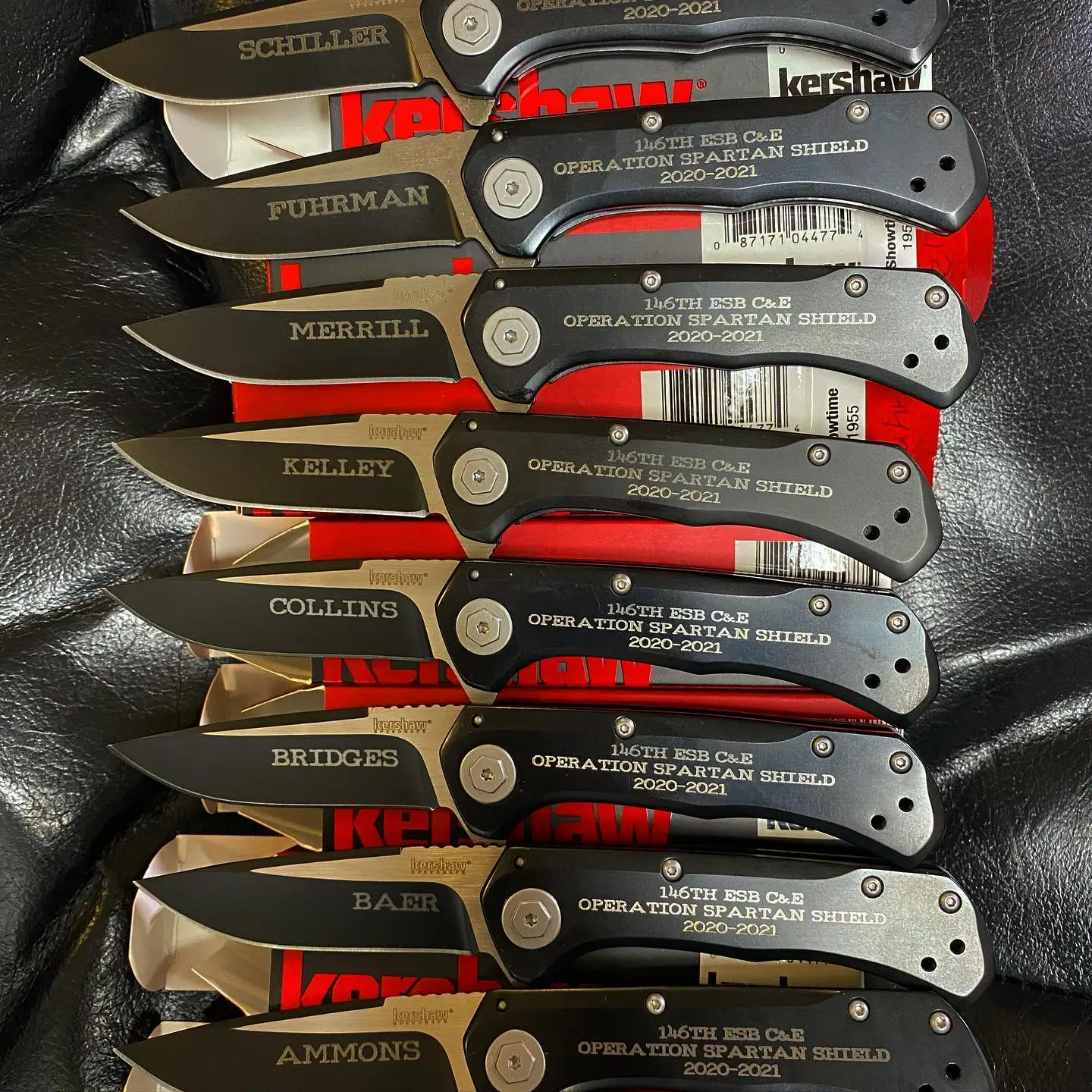 Kershaw Showtime 1955 assisted opening knife was just engraved in Typewriter Old font. Best of Luck to this group of guys -have fun!!
#kershawshowtime #1955 #engravedknives