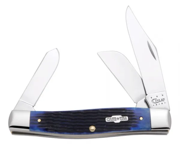Case 02808 Navy Blue Jigged Bone Large Stockman Knife