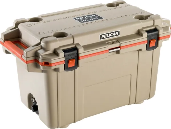 Pelican 70 Qt Elite-tan W-orange Trim cases 06750