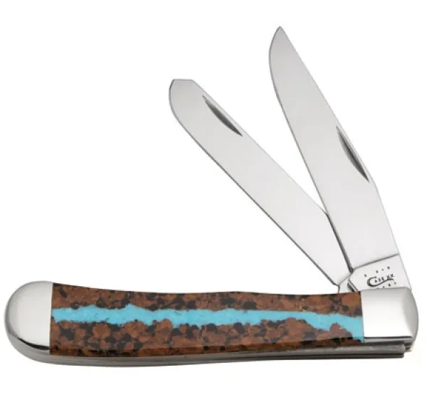 Case Exotic Veined Turquoise Trapper Tru-Sharp Steel 07260