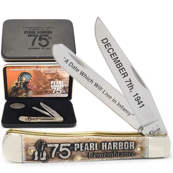 Case 75th Ann-pearl Harbor-trapper Knives 10099