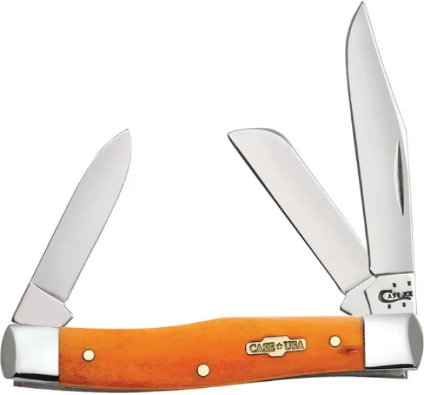 Case Sm Persim Orng Bn Med Stockman Knives 10316