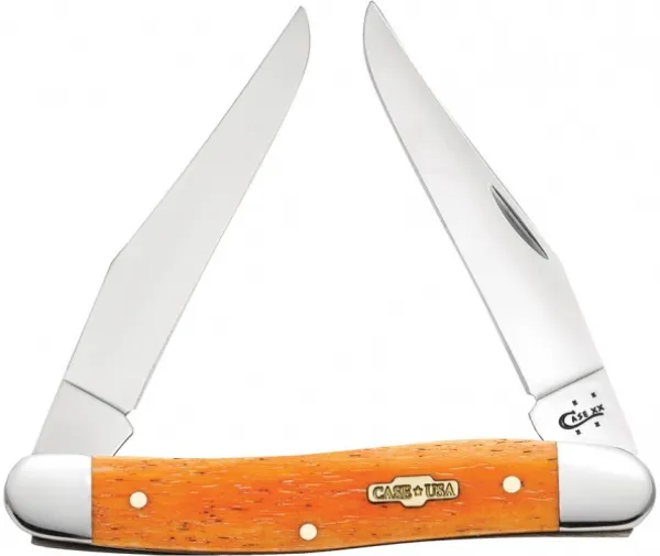 Case Sm Persimon Orange Bn Muskrat Knives 10317
