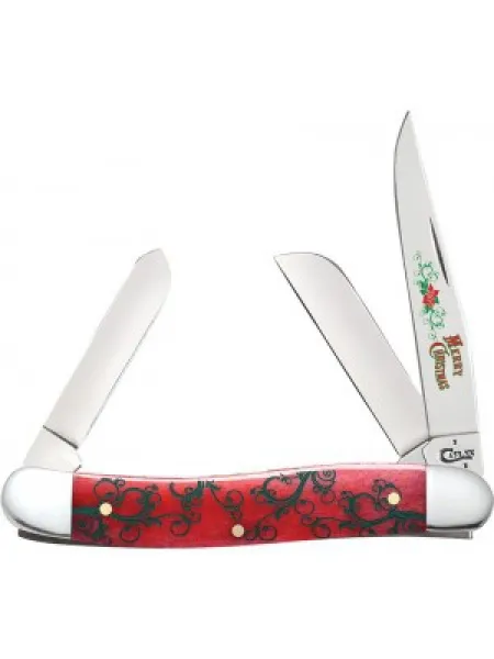 Case Christmas Dark Red Bone Smooth Medium Stockman (6318 SS) Knives 10582