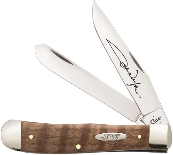 Case Jw Smooth Curly Oak Trapper Knives 10703