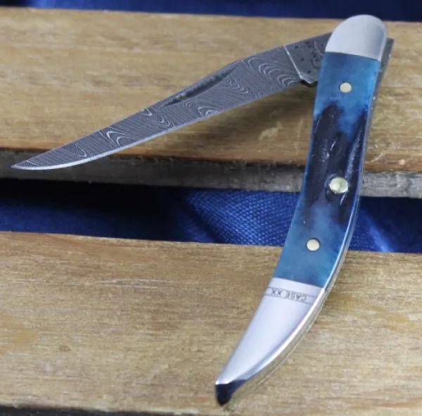 Case Med Bl Damascus Sm Tx Toothpic Knives 10837