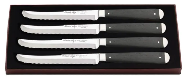 Case Stk Knife Set-sm Ebony Wood-4 Knives 11000