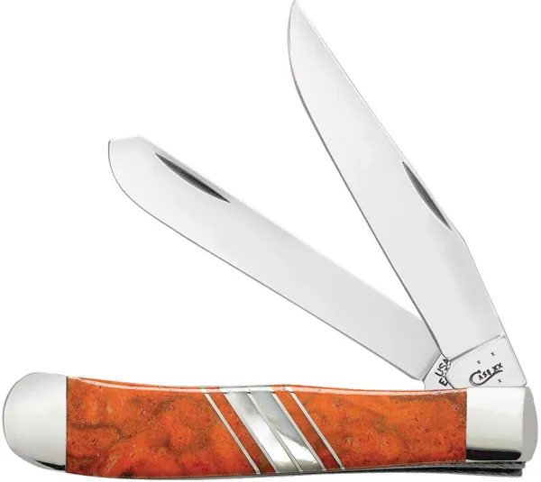 Case Exotic Orange Coral Trapper Knives 11104