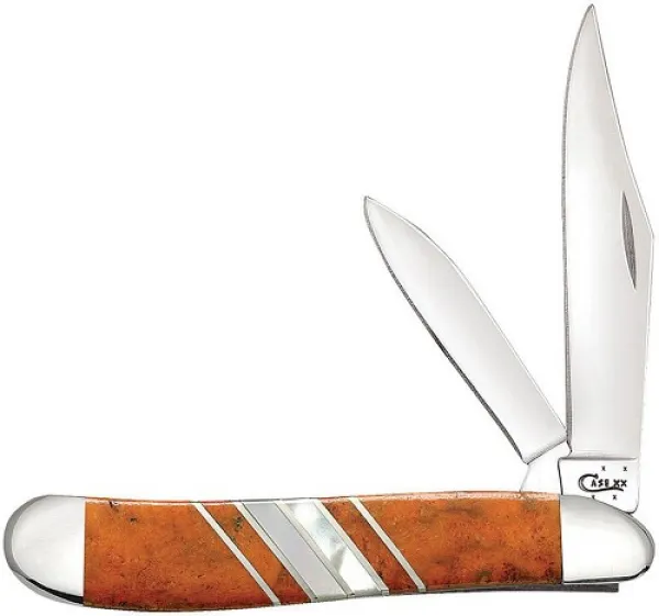 Case Exotic Orange Coral Peanut Knives 11105