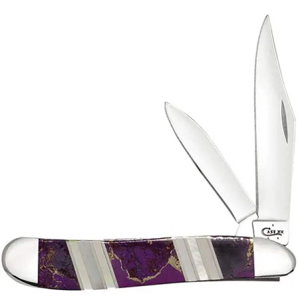 Case Exotic Purple Turquoise Peanut Knives 11117