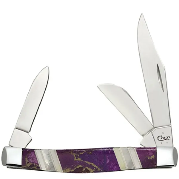 Case Exotic Purple Turq Stockman Knives 11120
