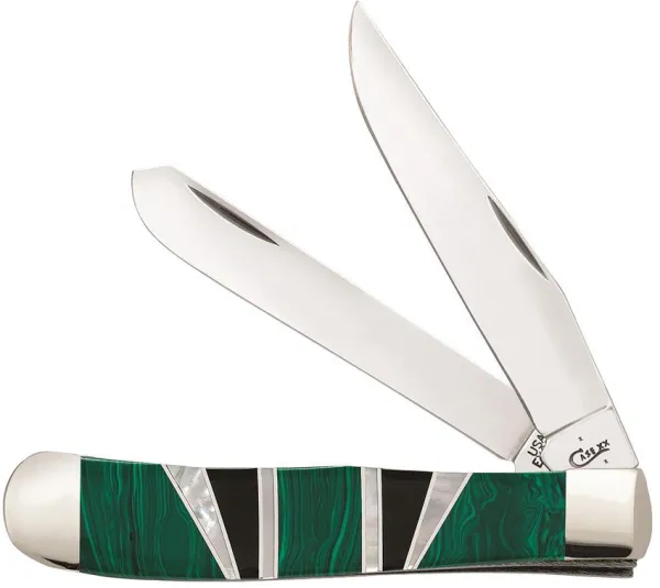 Case Exotic Green Malachite Trapper (EX254 SS) Knives 11150
