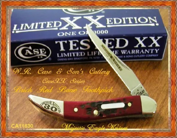 Case Lt Ed Xxx Red Bon Sm Tx Tooth Knives 11630