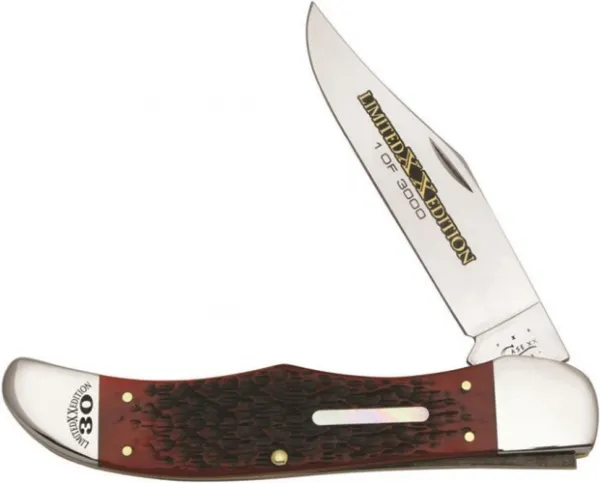Case Lt Ed Xxx Red Bone Fold Hunter Knives 11636