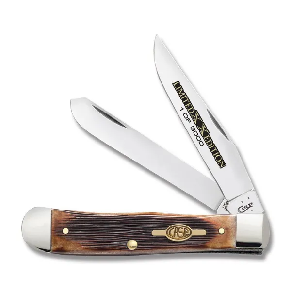 Case Limited XX Edition Series XXXIII Burnt Barnboard Brown Bone Trapper (6254 SS) Knives 11751