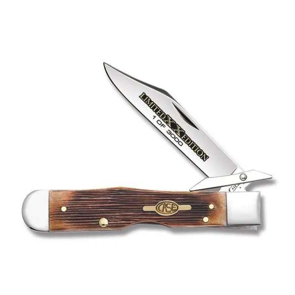 Case Limited XX Edition Series XXXIII Burnt Barnboard Brown Bone Cheetah (6111 1-2L SS) Knives 11756